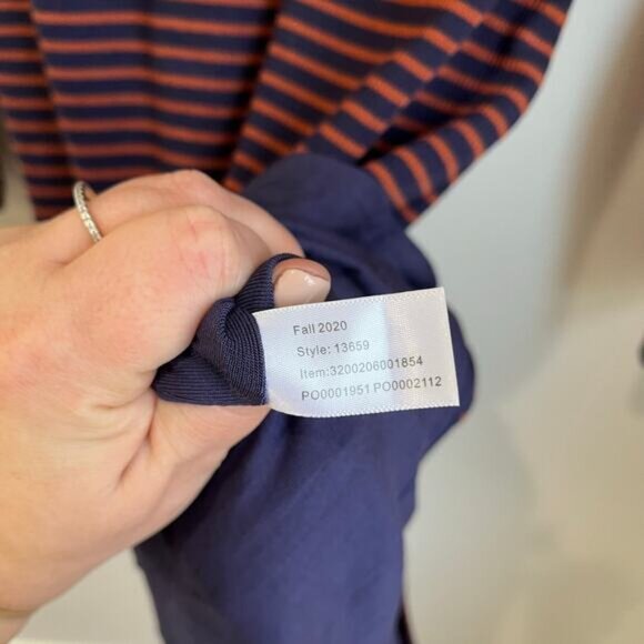 Marine Layer Blue & Auburn Lexi Rib Long Sleeve Midi Dress NWT M - Picture 6 of 8